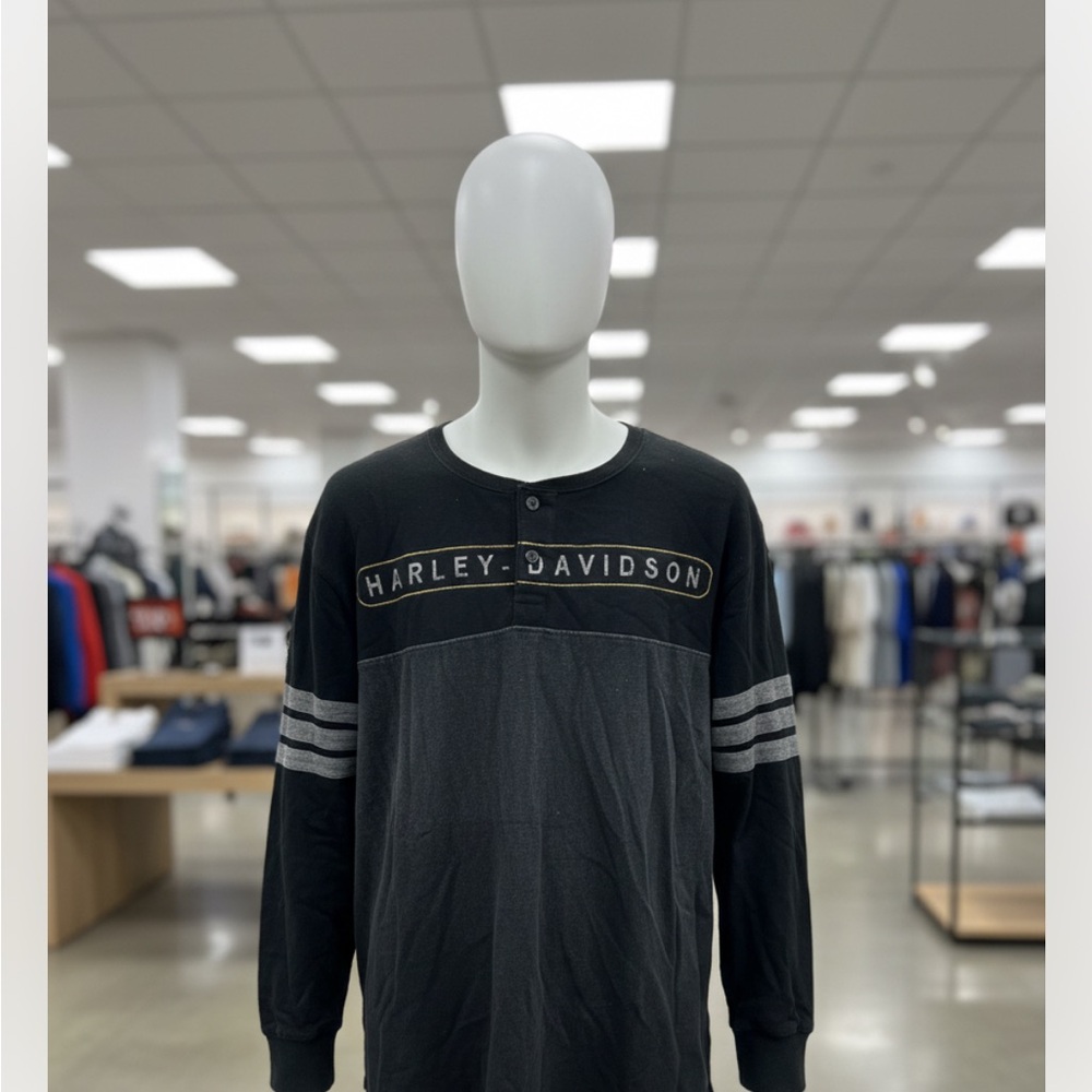 Harley-Davidson Black and Gray Long Sleeve Sweatshirt